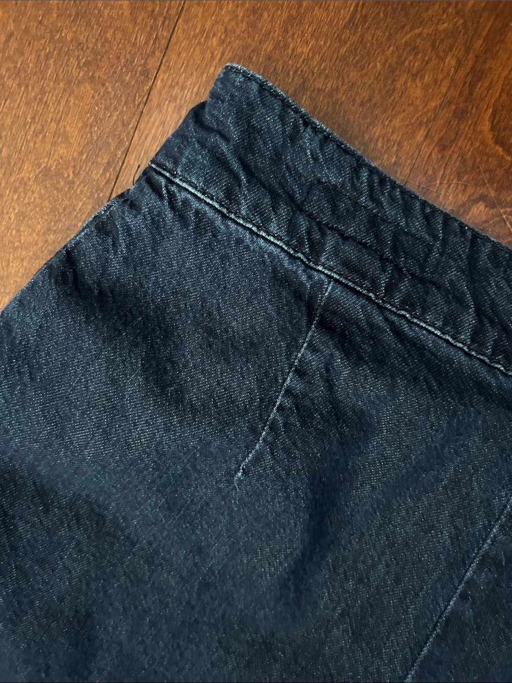 Zara Dark Blue Wide-Leg Pleated Culotte Jeans, Size 6 - Picture 12 of 14